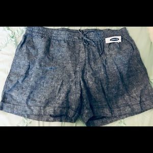 NWT linen blend chambray shorts XL Old Navy
